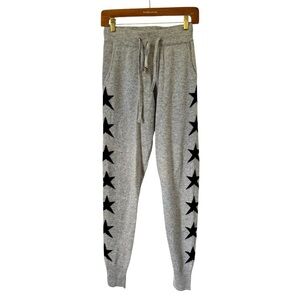 Philosophy 100% Cashmere Jogger Pants Gray Black Star Loungewear Womens XS NWT